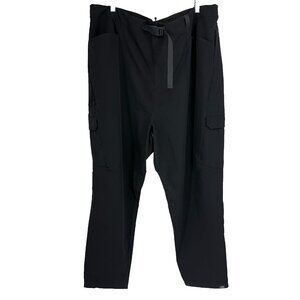 One Bone Men E US 46 Cargo Pant Solid Black Built in Belt Stretch Waist Pockets